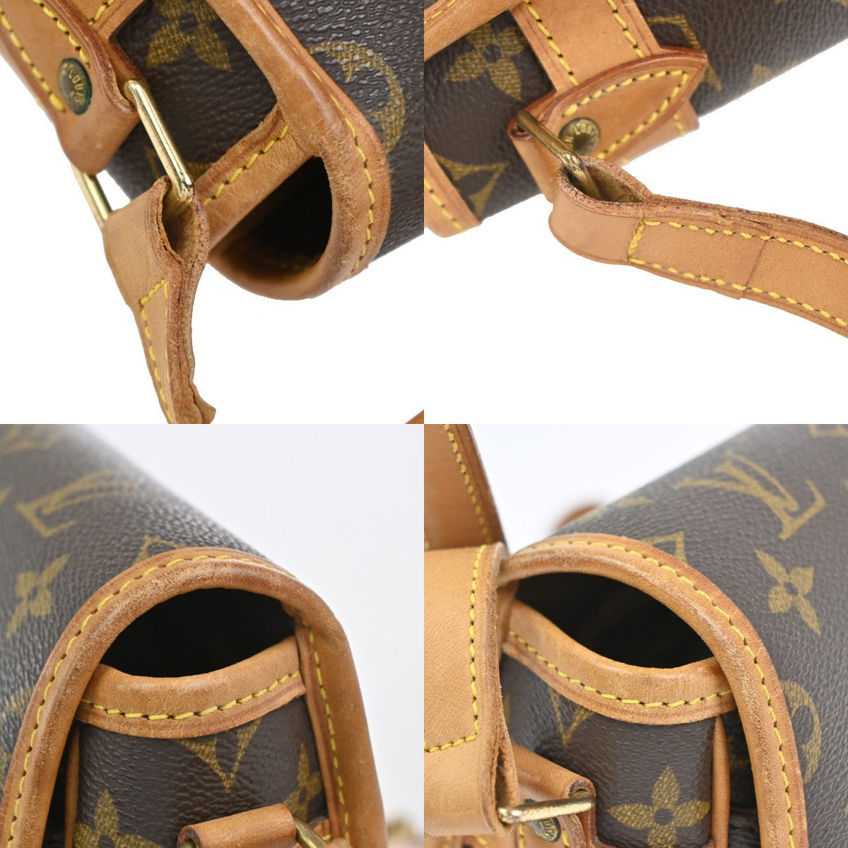Louis Vuitton Sologne Handbag Monogram Canvas Brown Leather Shoulder Bag Bag (Pre-Owned)