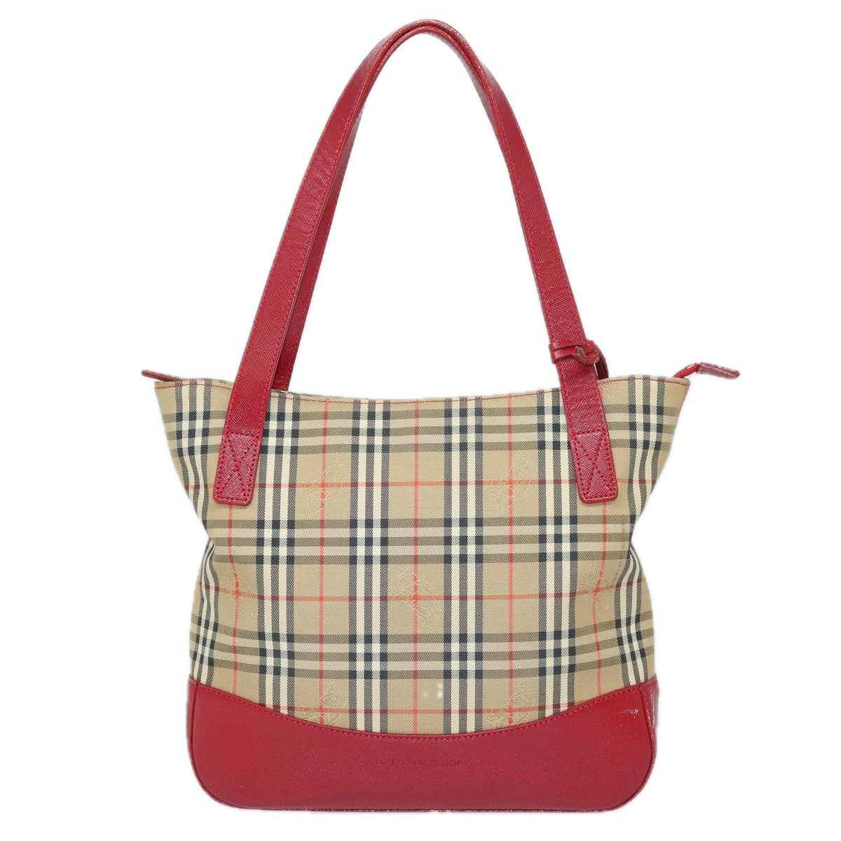 Burberry Nova Check Tote Canvas And Leather Beige Canvas Tote Bag Bag (Pre-Owned)