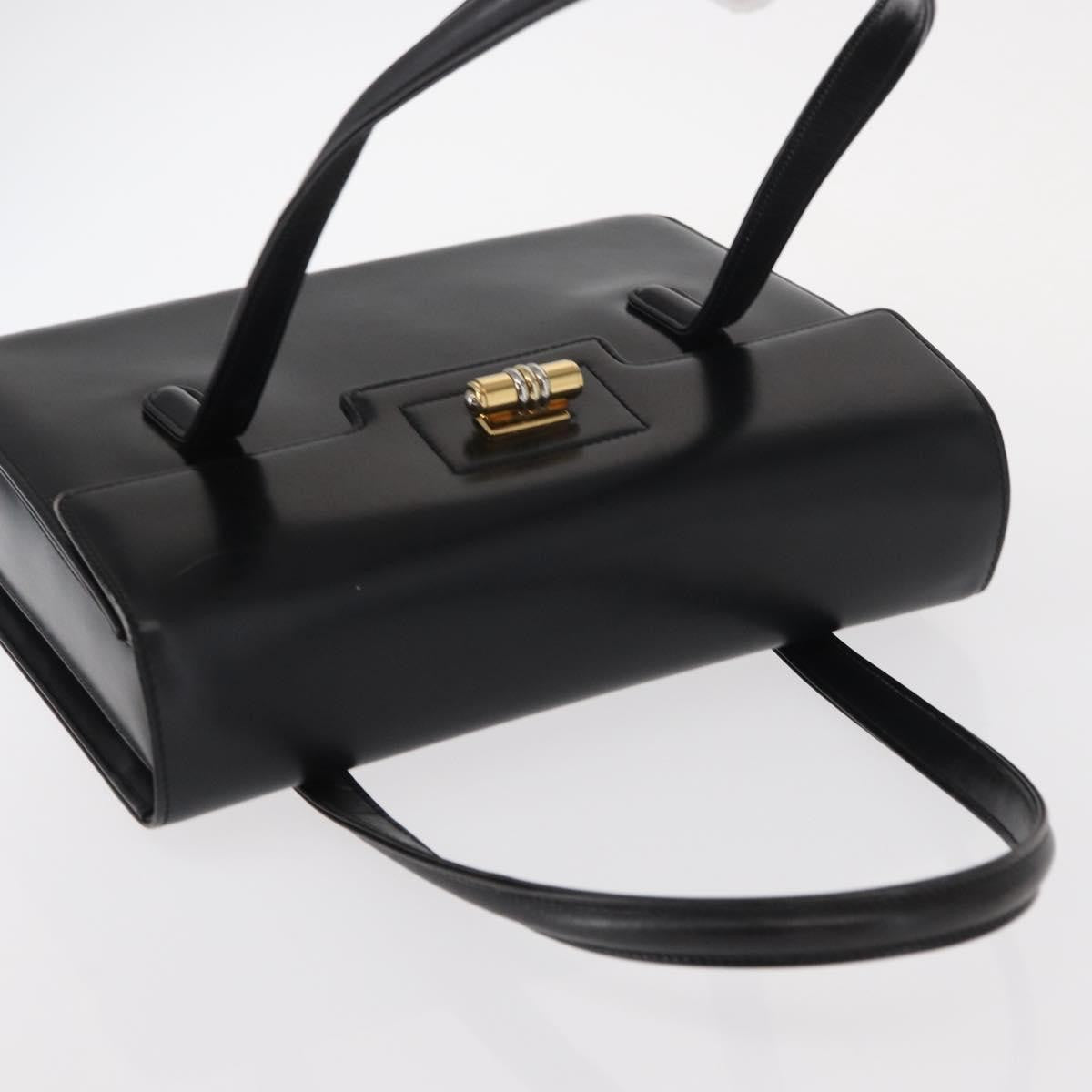 Gucci Vintage Handbag Leather Black Leather Handbag (Pre-Owned)