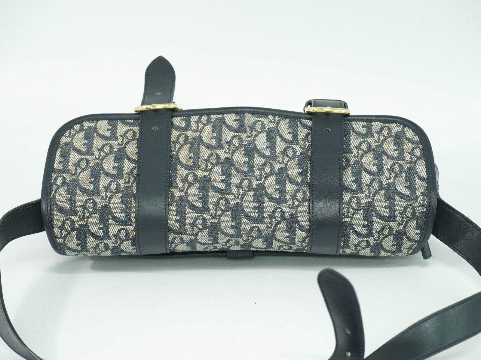 Christian Dior Trotter Shoulder Bag Canvas Gray Canvas Shoulder Bag Bag (Pre-Owned)