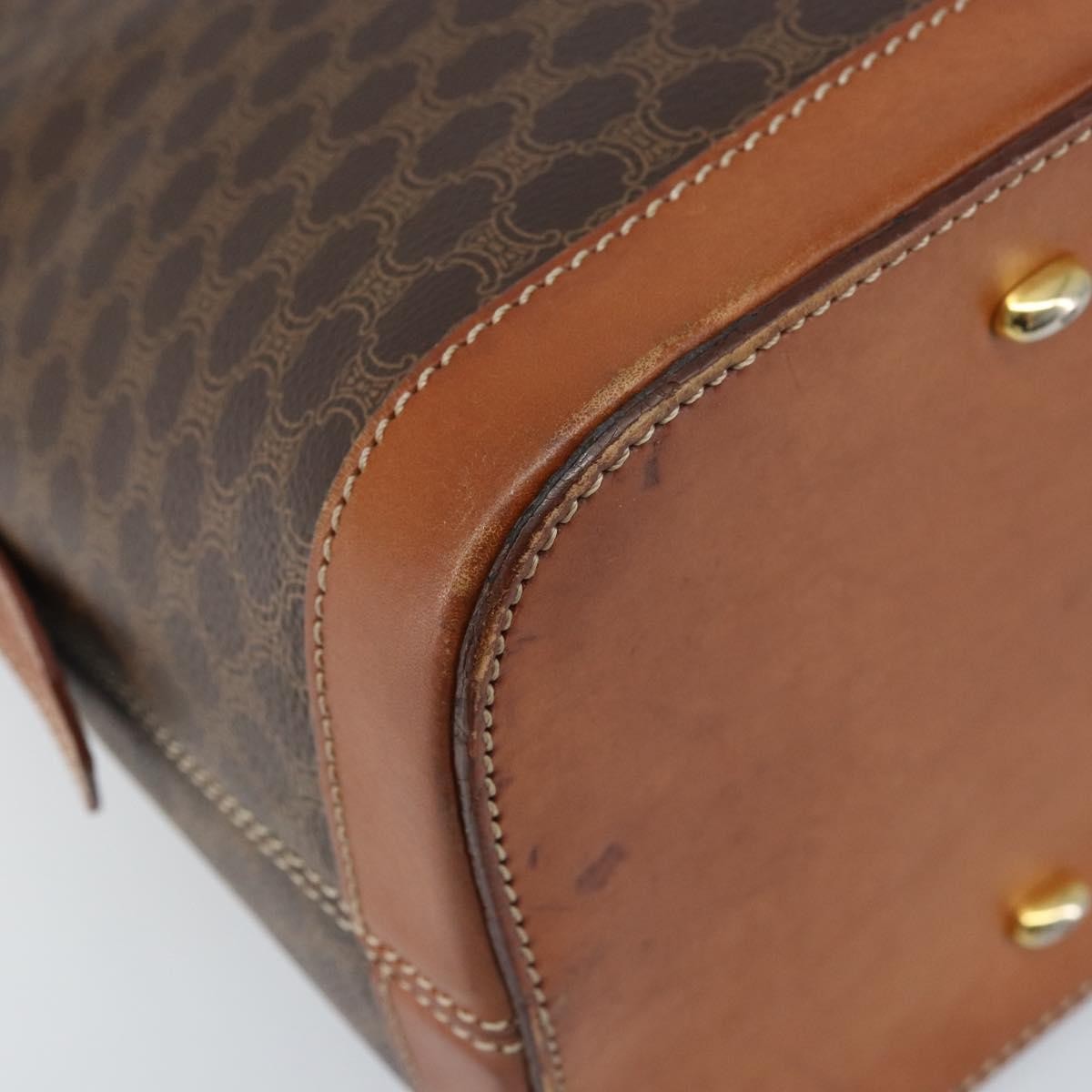 Celine Vintage Macadam Handbag Canvas And Leather Brown Canvas Handbag (Pre-Owned)