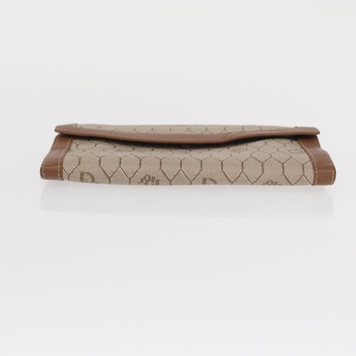 Christian Dior Vintage Honeycomb Flap Wallet Coated Canvas Beige Canvas Wallets Accessory (Pre-Owned)