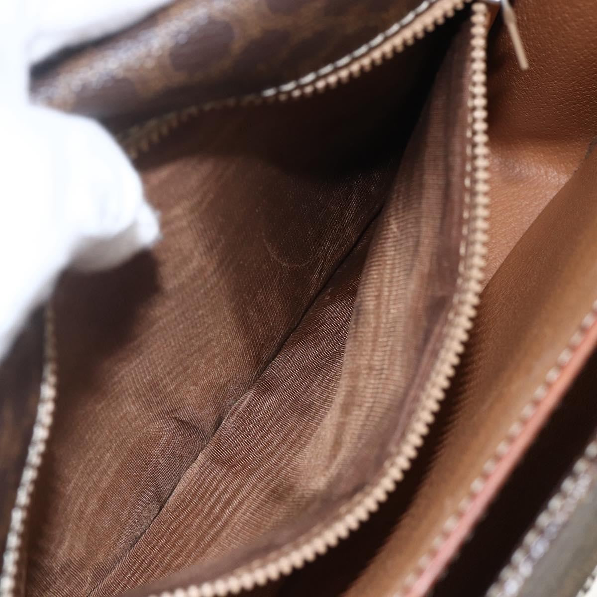 Celine Vintage Macadam Shoulder Bag Canvas Brown Canvas Shoulder Bag Bag (Pre-Owned)
