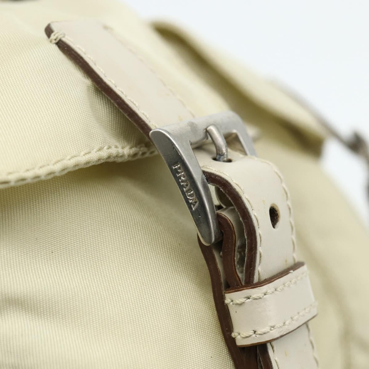 Prada Sac À Dos Re-Nylon Nylon Beige Nylon Backpack Bag (Pre-Owned)
