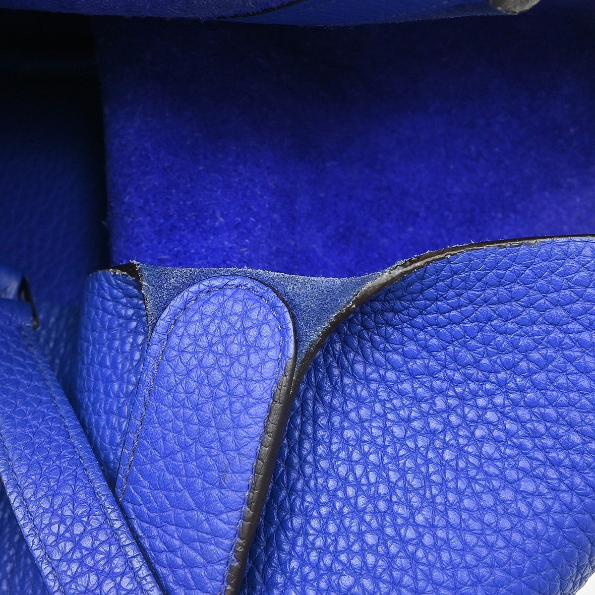 Hermes Picotin Lock Bag Clemence Blue Leather Handbag (Pre-Owned)
