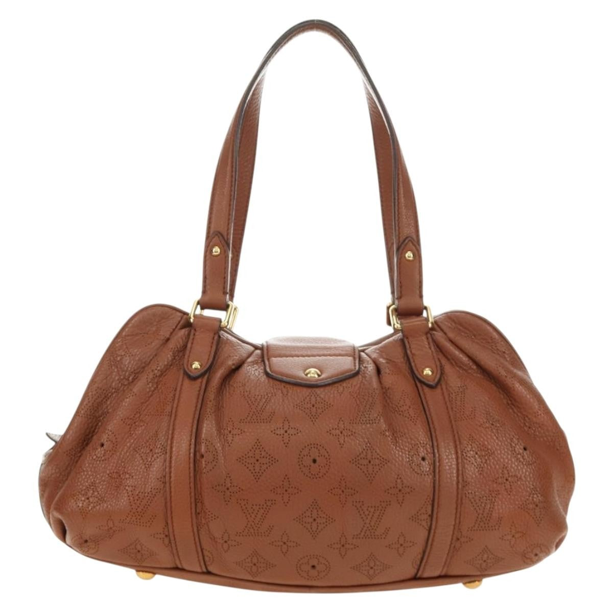 Louis Vuitton Lunar Handbag Mahina Leather Brown Leather Shoulder Bag Bag (Pre-Owned)