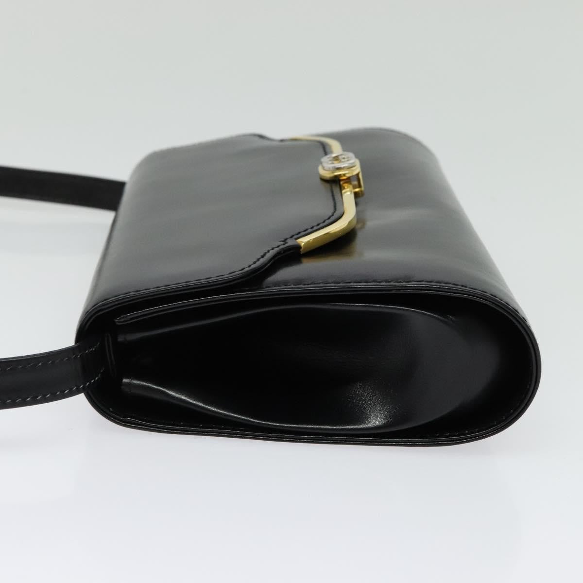 Gucci Vintage Shoulder Bag Leather Black Leather Shoulder Bag Bag (Pre-Owned)