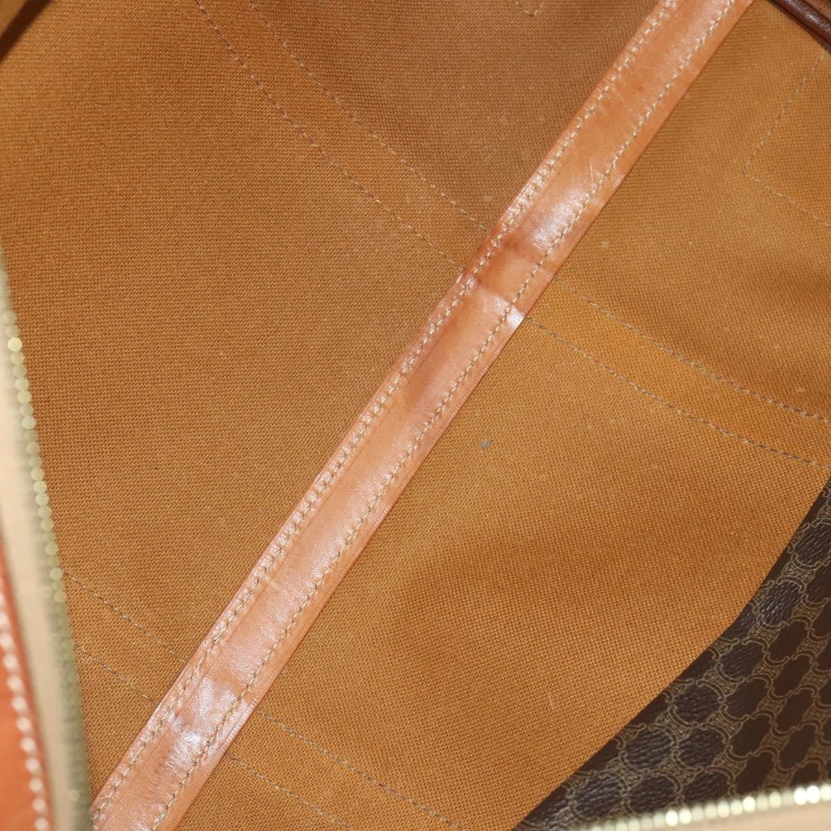 Celine Vintage Duffle Bag Canvas And Leather Brown Canvas Travel Bag Bag (Pre-Owned)