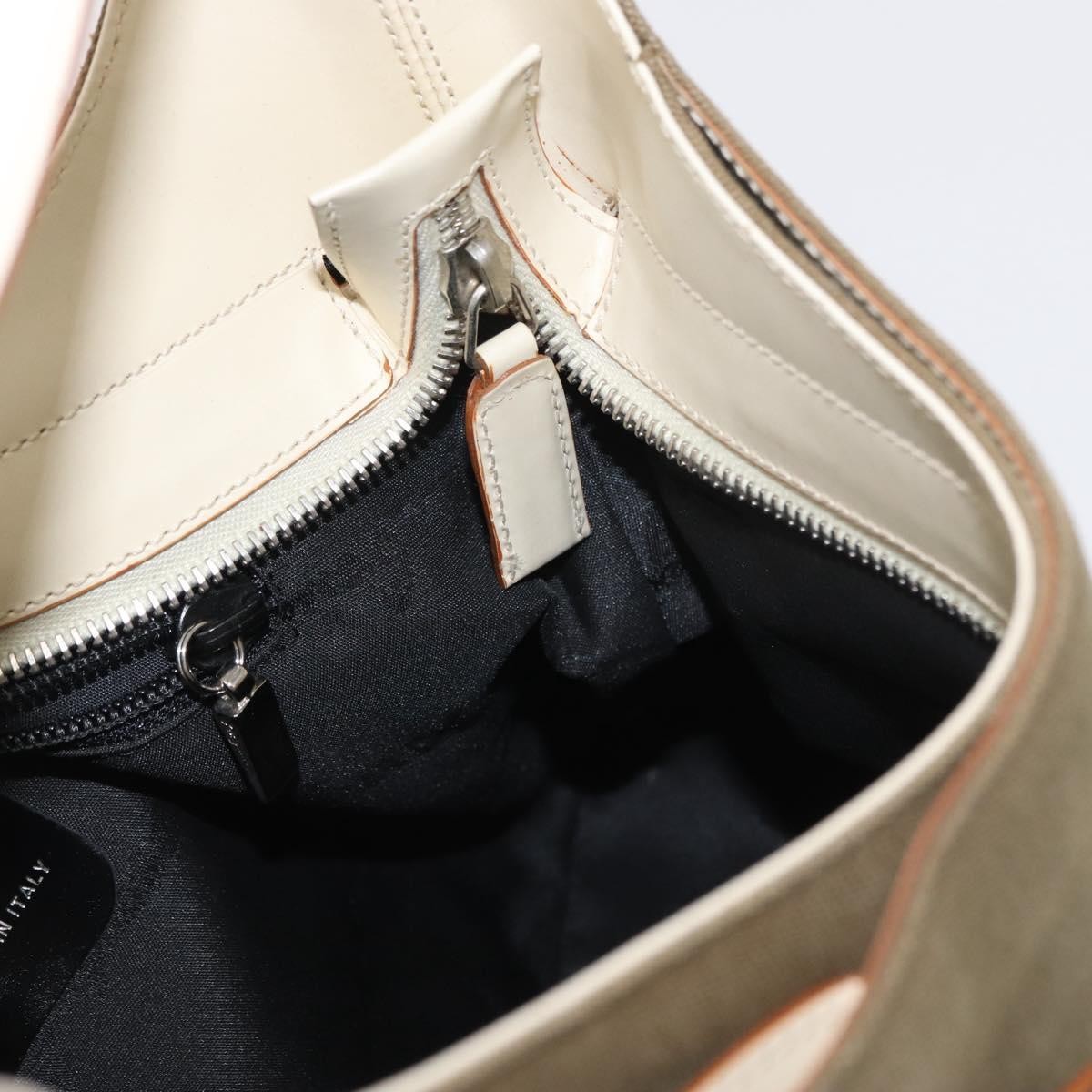 Salvatore Ferragamo Gancini Shoulder Bag Canvas Khaki Canvas Shoulder Bag Bag (Pre-Owned)