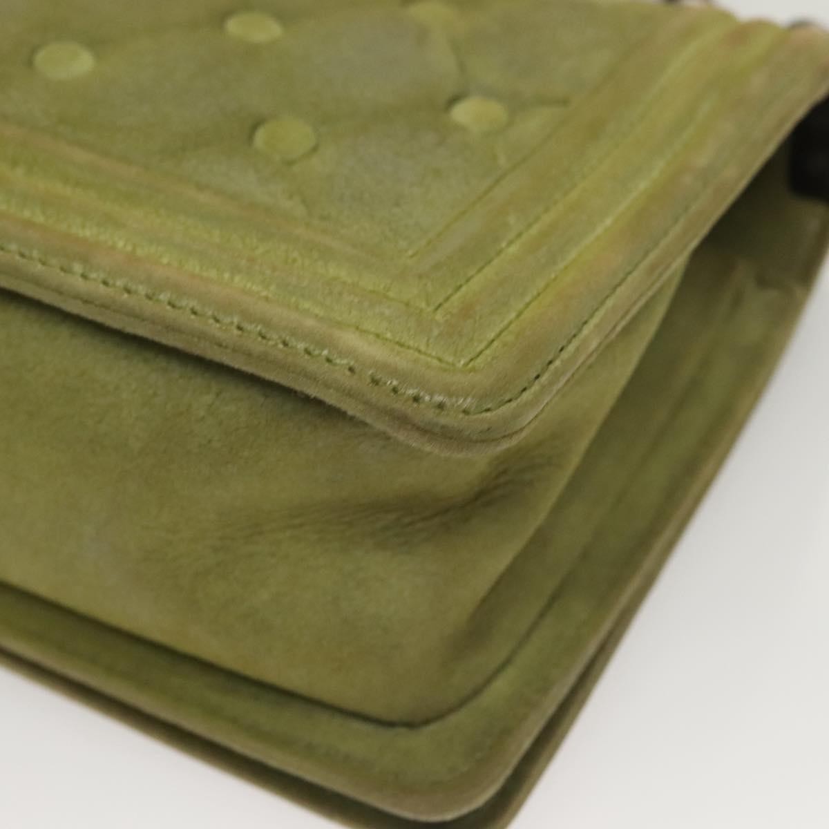 Chanel Celtic Boy Flap Bag Suede Green Suede Shoulder Bag Bag (Pre-Owned)