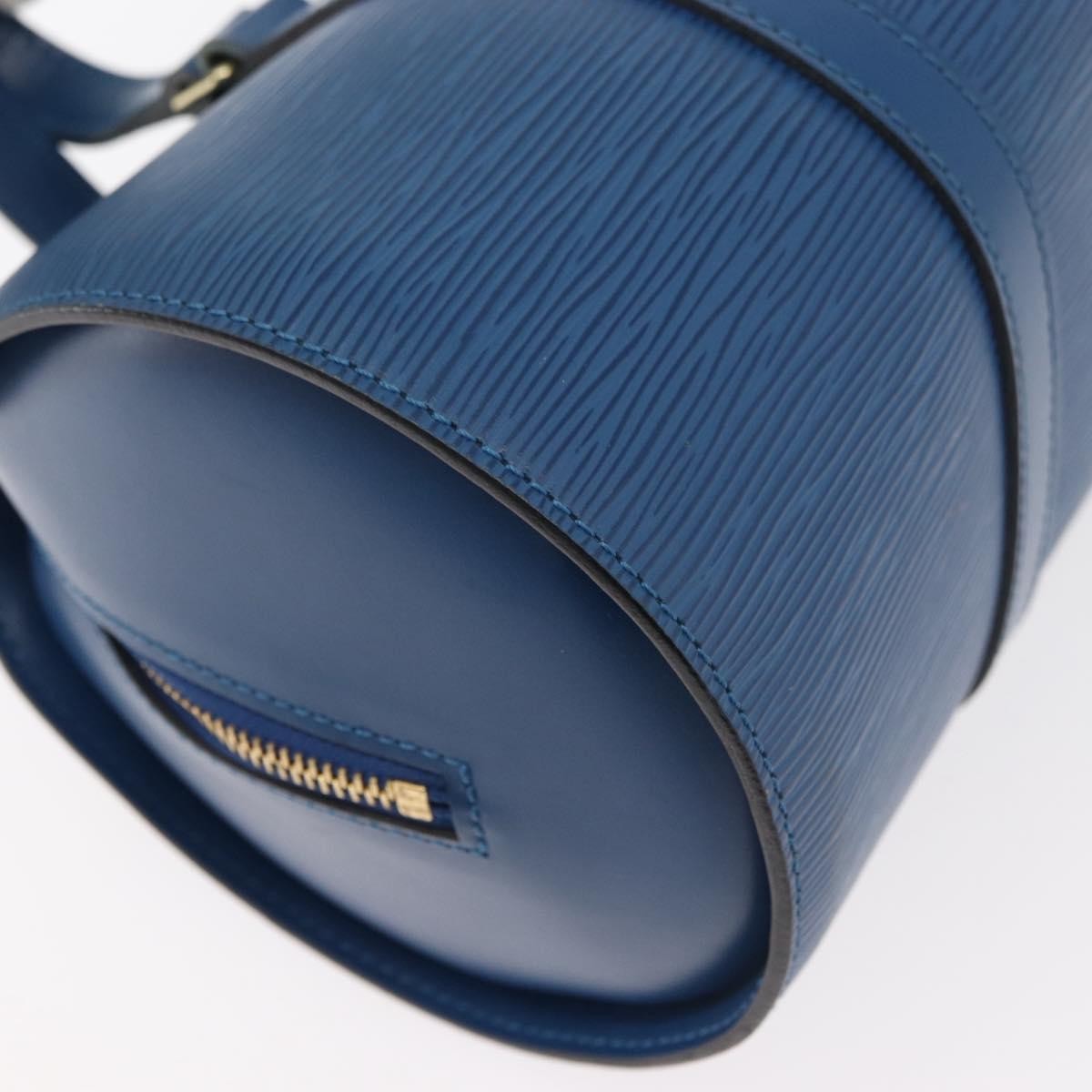 Louis Vuitton Soufflot Handbag Epi Leather Blue Leather Handbag (Pre-Owned)