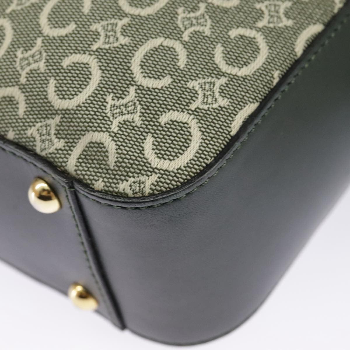 Celine C Macadam Handbag Canvas Gray Canvas Handbag (Pre-Owned)