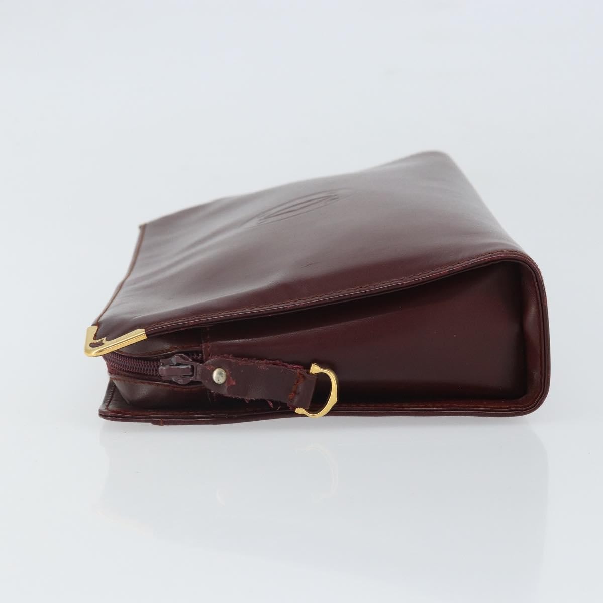Cartier Must De Cartier Clutch Bag Leather Burgundy Leather Clutche & Pouche Bag (Pre-Owned)