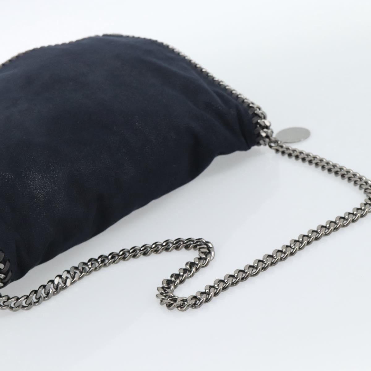 Stella Mccartney Falabella Fold Over Flap Crossbody Bag Shaggy Deer Navy Synthetic Shoulder Bag Bag (Pre-Owned)