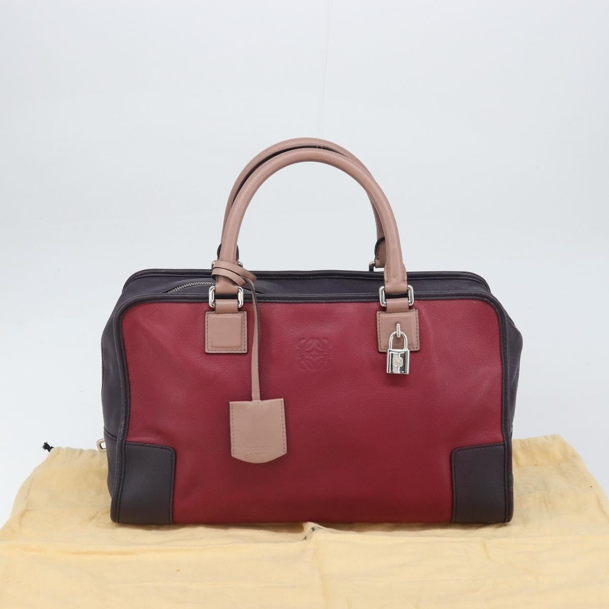 Loewe Amazona Bag Leather Red Leather Handbag (Pre-Owned)