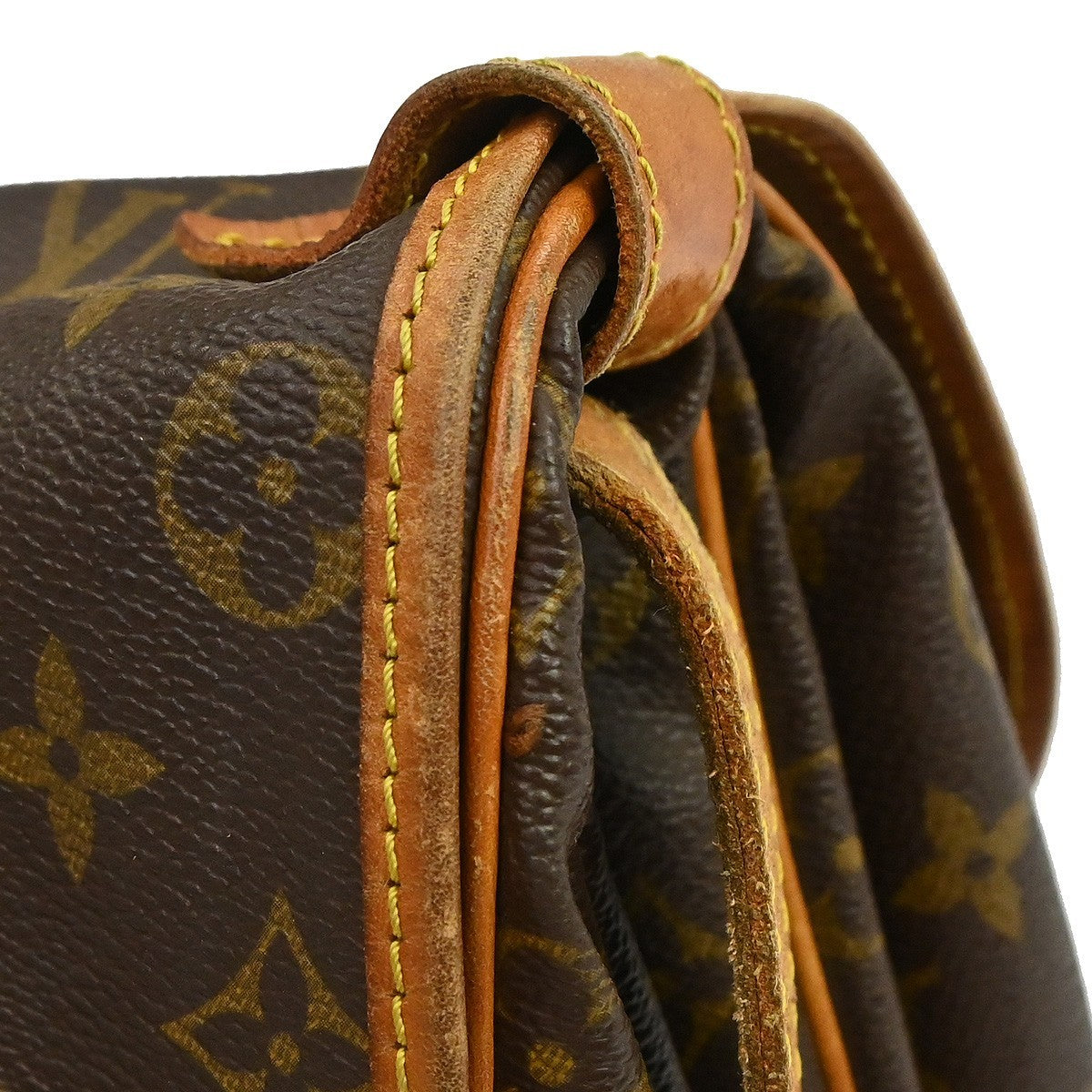 Louis Vuitton Saumur Handbag Monogram Canvas Brown Canvas Shoulder Bag Bag (Pre-Owned)