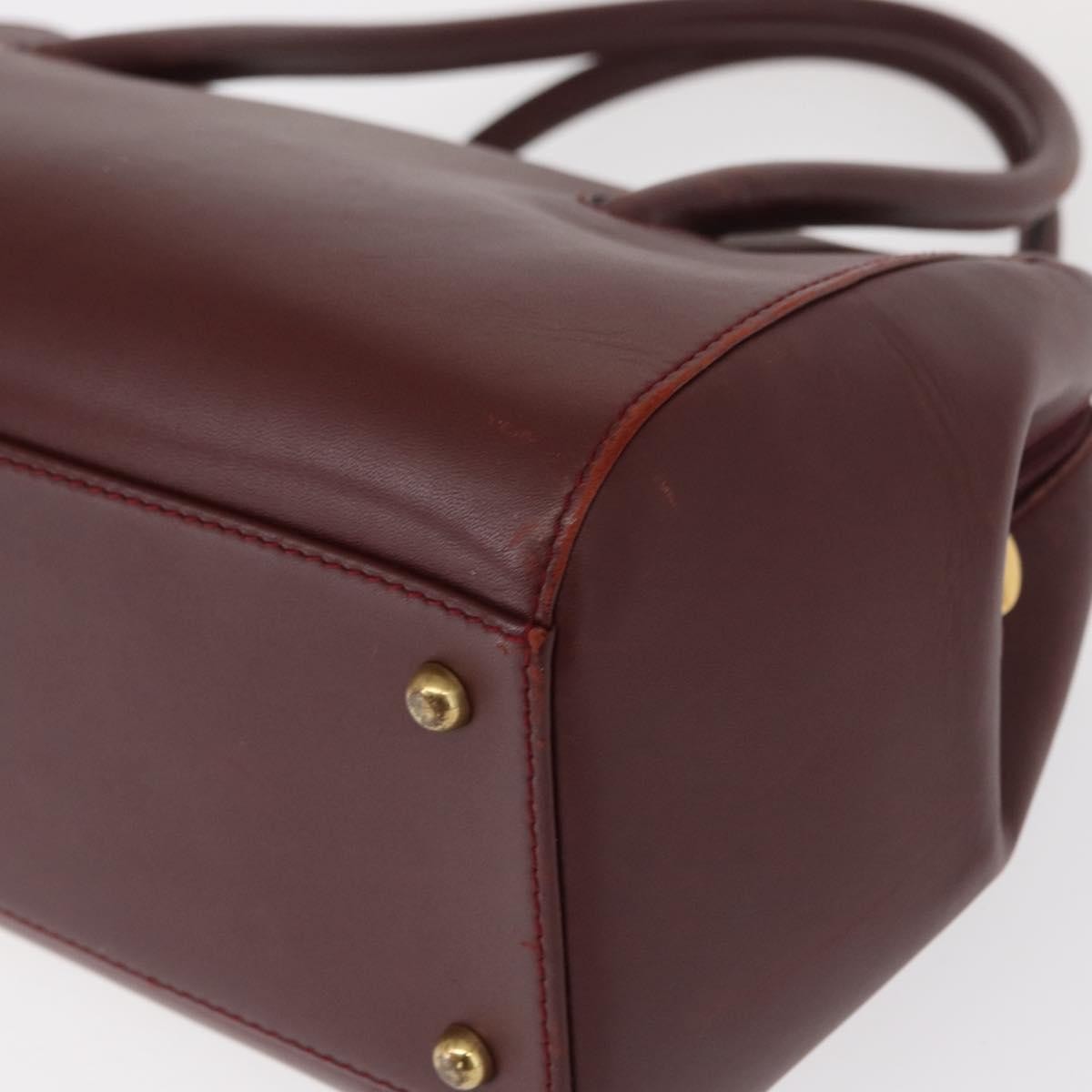 Cartier Must De Cartier Leather Burgundy Leather Handbag (Pre-Owned)