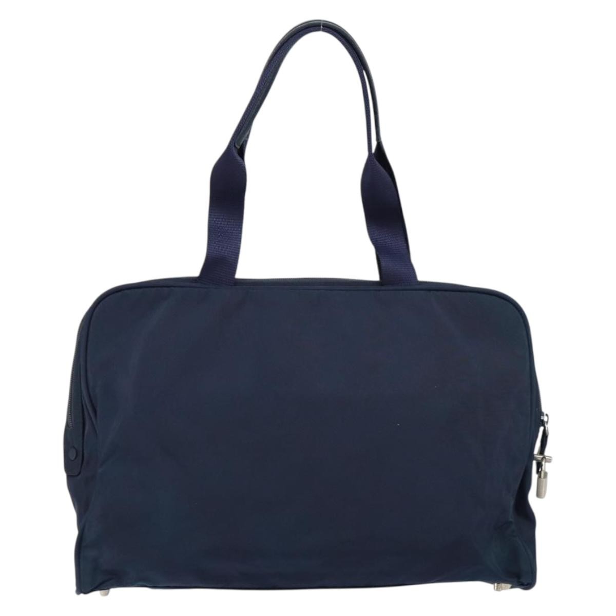 Prada Zip Around Tote Tessuto Navy Nylon Handbag (Pre-Owned)