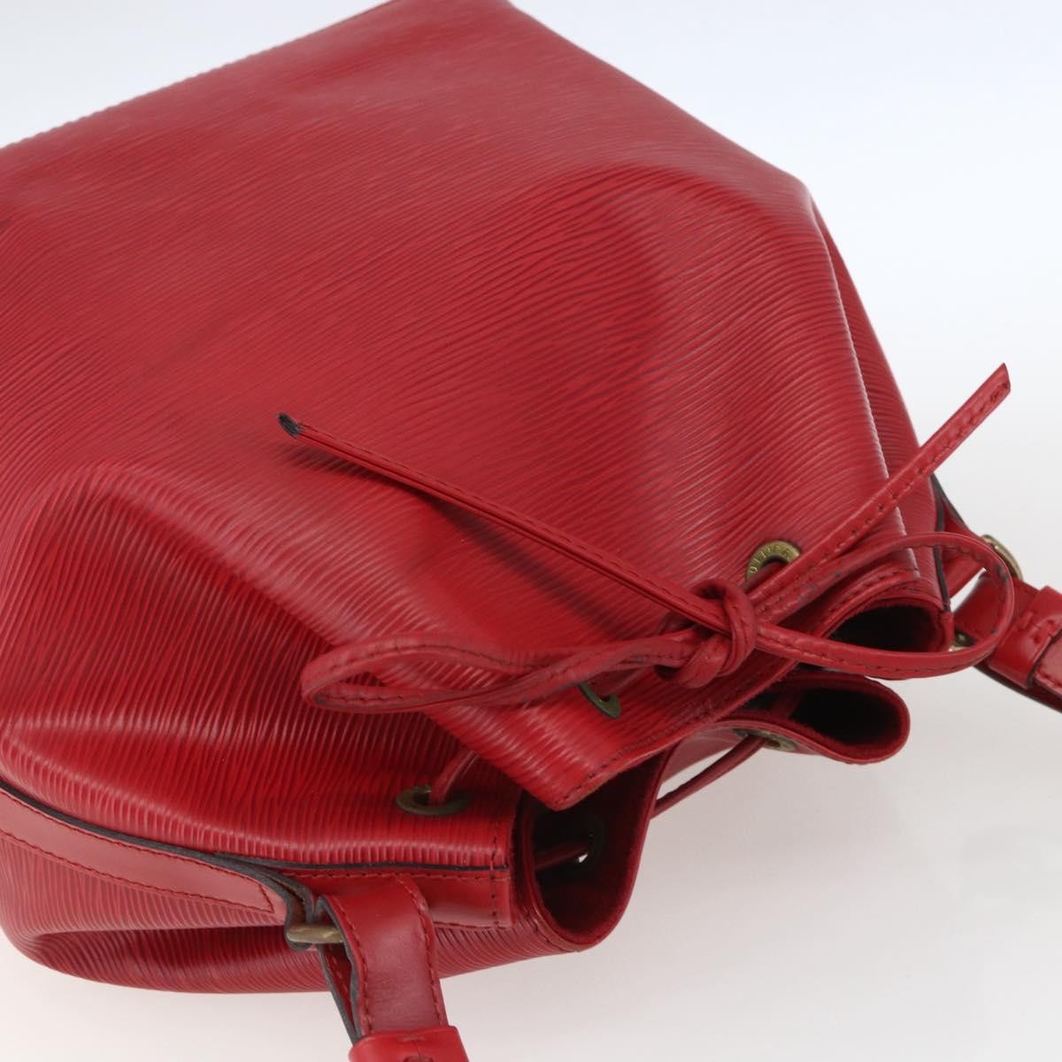 Louis Vuitton Petit Noe Handbag Epi Leather Red Leather Shoulder Bag Bag (Pre-Owned)