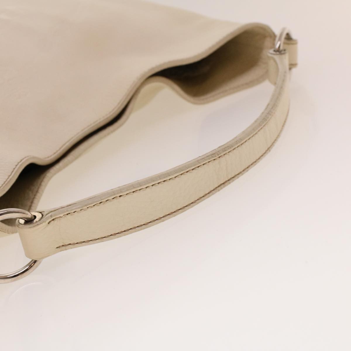 Prada Vintage Shoulder Bag Leather White Leather Shoulder Bag Bag (Pre-Owned)
