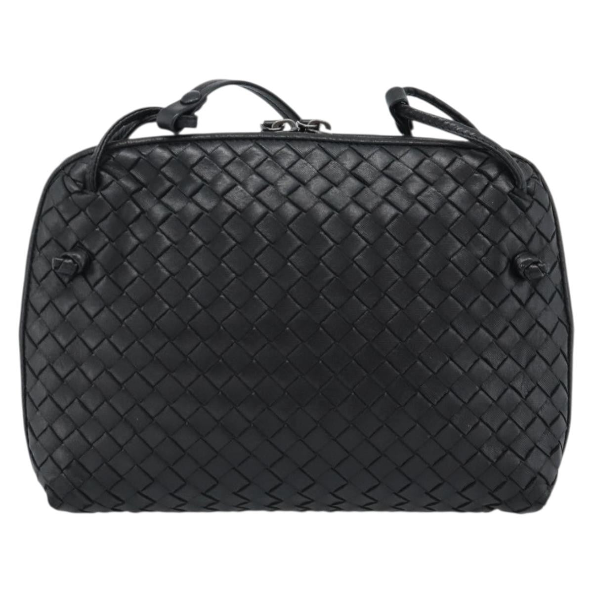 Bottega Veneta Nodini Crossbody Bag Intrecciato Nappa Black Leather Shoulder Bag Bag (Pre-Owned)