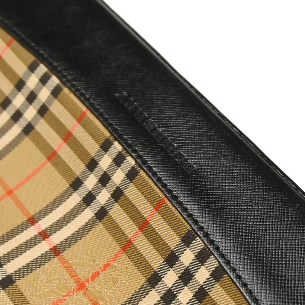 Burberry Nova Check Tote Nylon And Leather Beige Canvas Tote Bag Bag (Pre-Owned)
