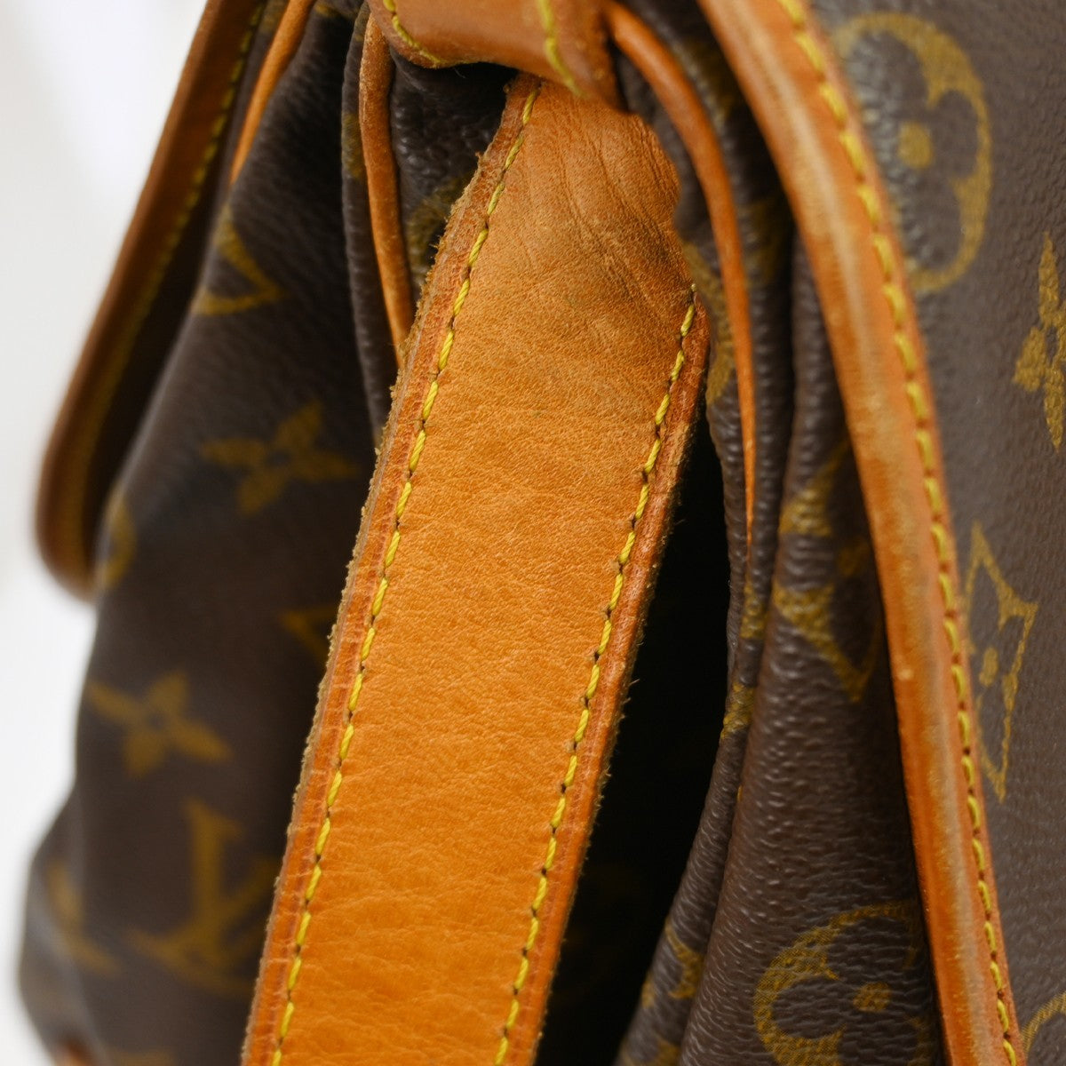 Louis Vuitton Saumur Handbag Monogram Canvas Brown Canvas Shoulder Bag Bag (Pre-Owned)
