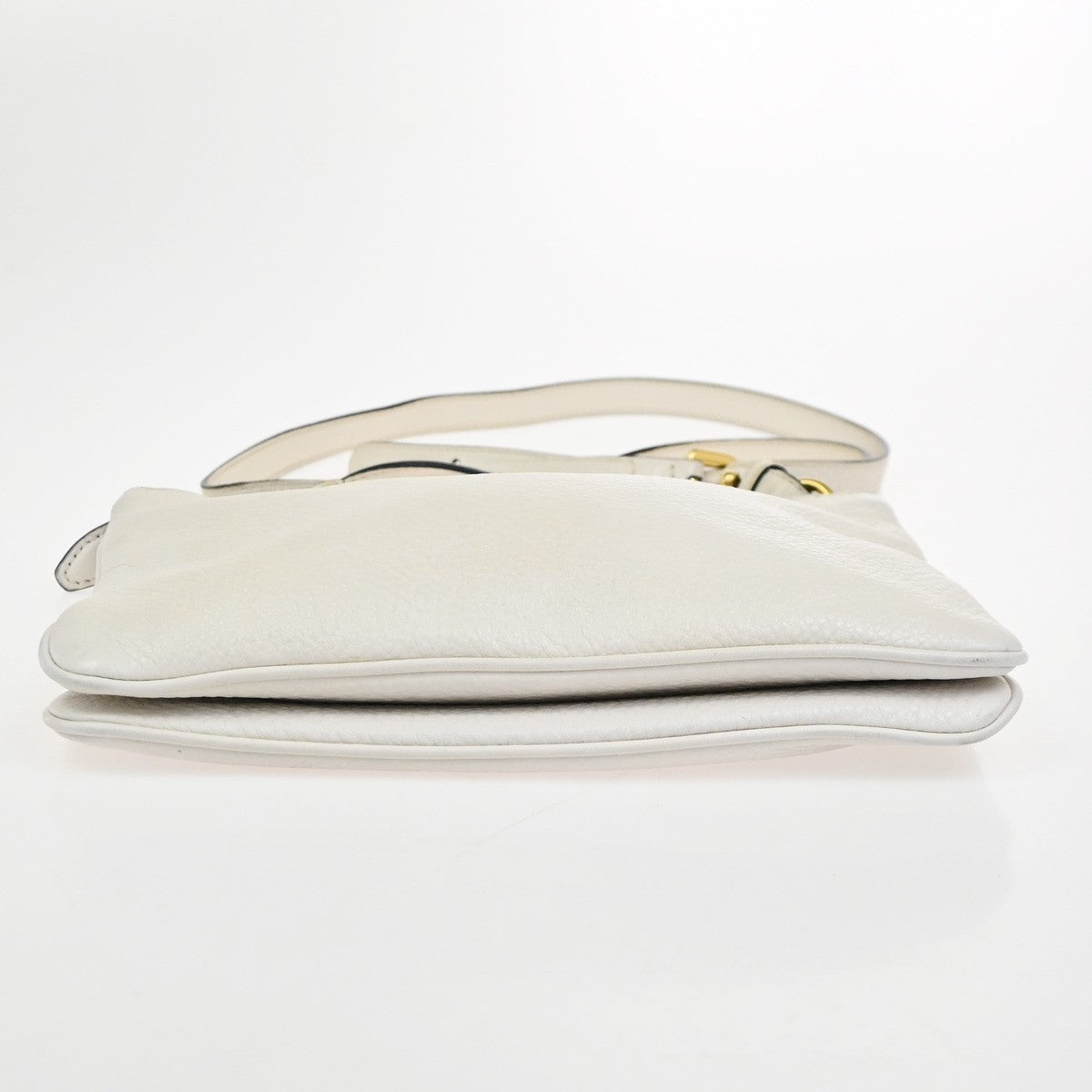 Prada Double Zip Crossbody Bag Vitello Daino White Leather Shoulder Bag Bag (Pre-Owned)