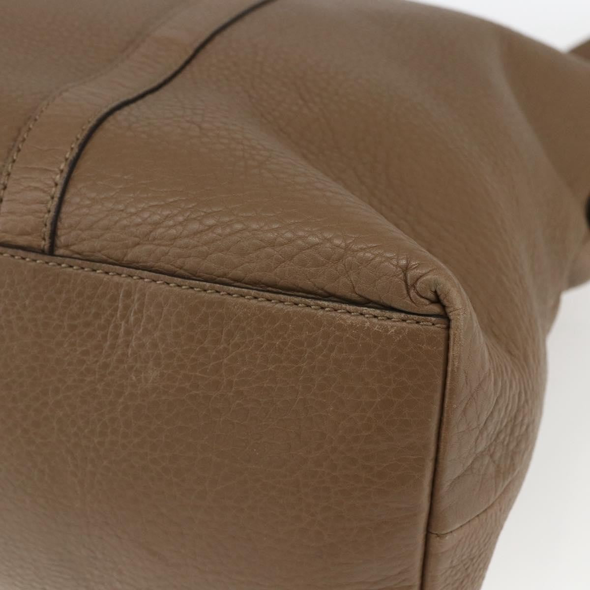 Gucci Vintage Tote Leather Brown Leather Tote Bag Bag (Pre-Owned)