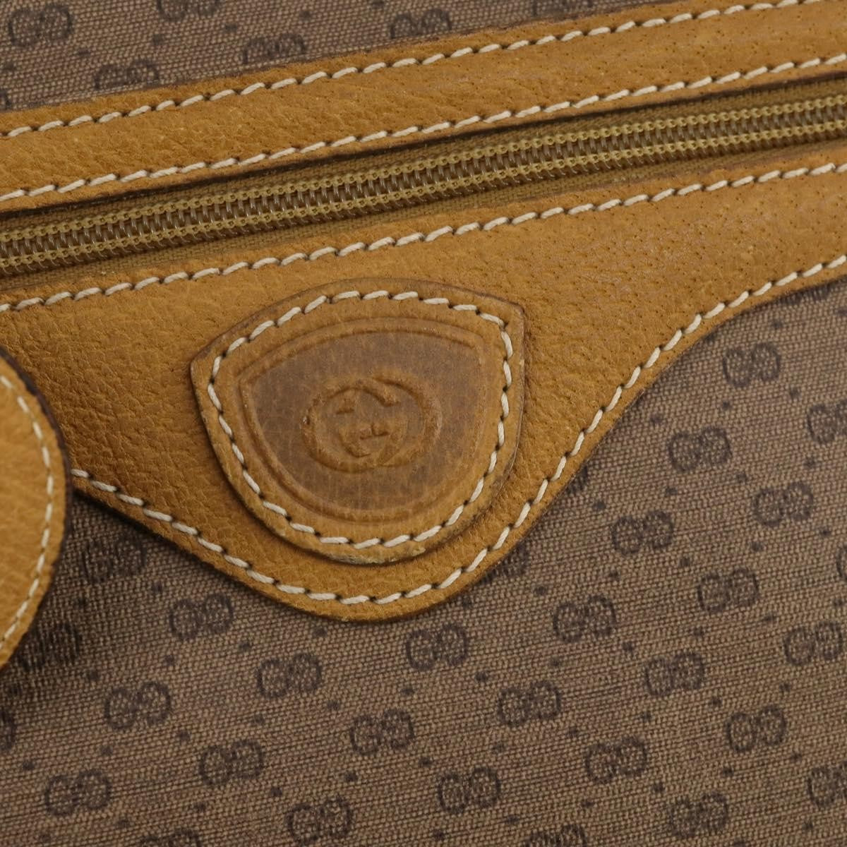 Gucci Vintage Travel Bag Gg Canvas Beige Pvc Travel Bag Bag (Pre-Owned)