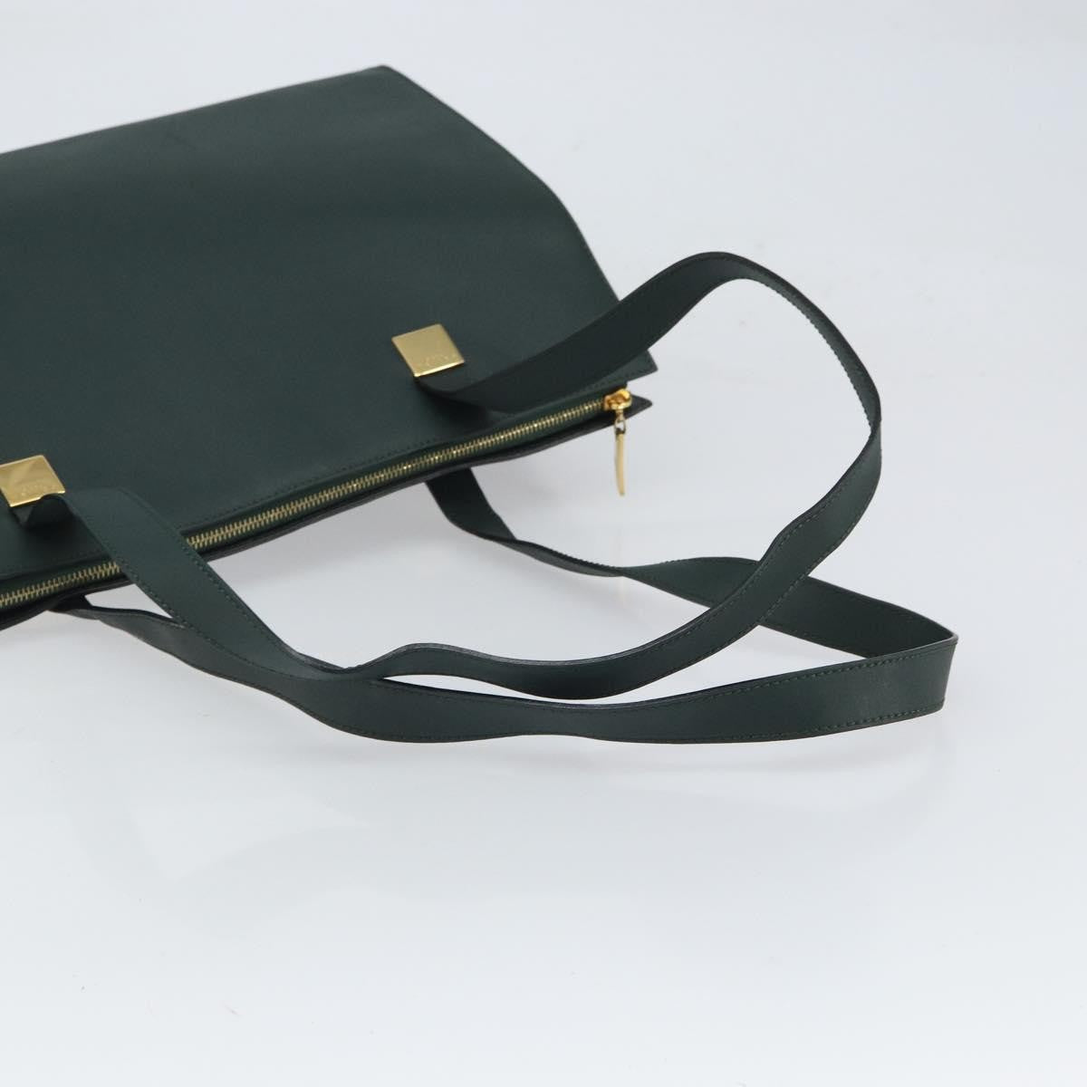 Celine Tote Bag Leather Green Leather Tote Bag Bag (Pre-Owned)