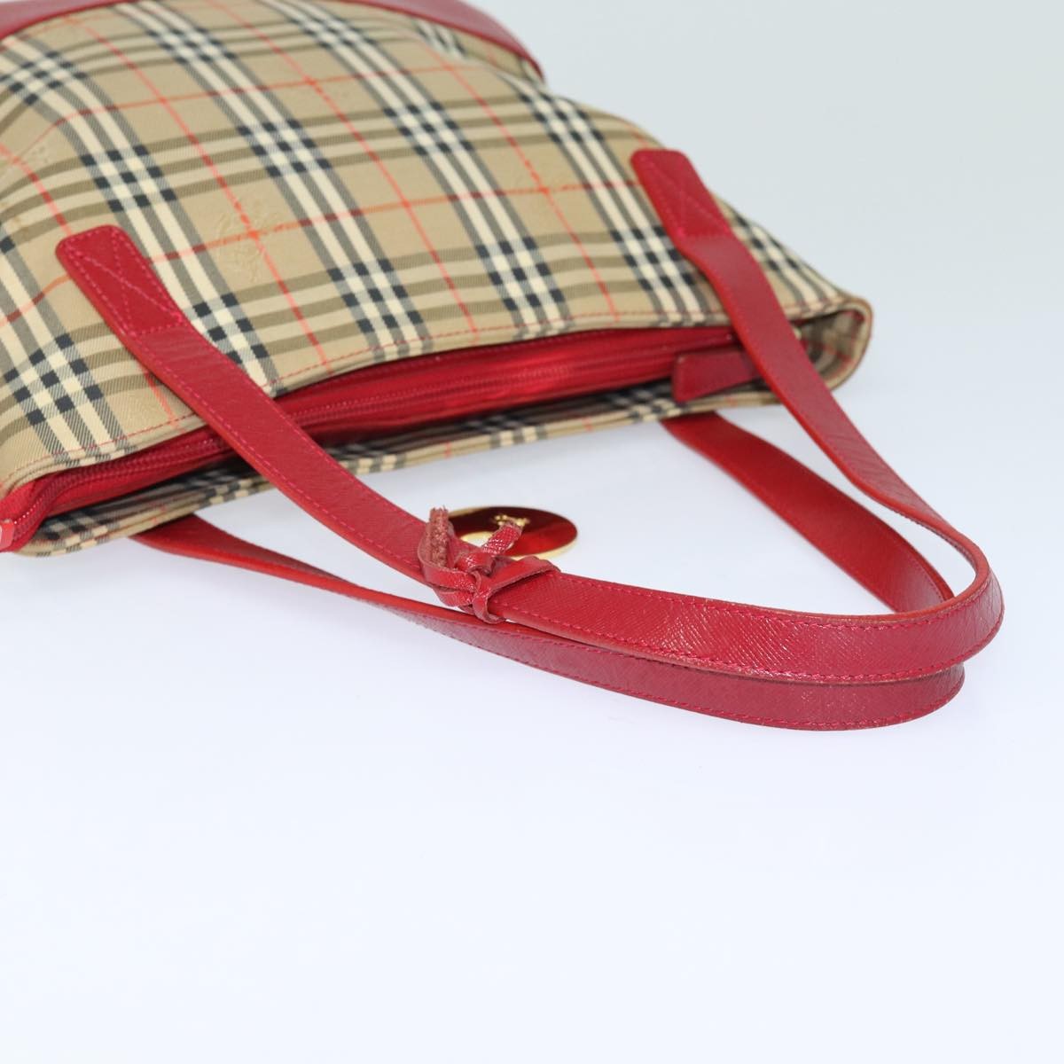Burberry Nova Check Tote Canvas And Leather Beige Canvas Tote Bag Bag (Pre-Owned)