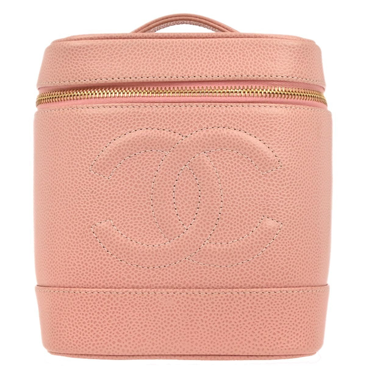 Chanel Vintage Timeless Cosmetic Case Caviar Pink Leather Clutche & Pouche Bag (Pre-Owned)