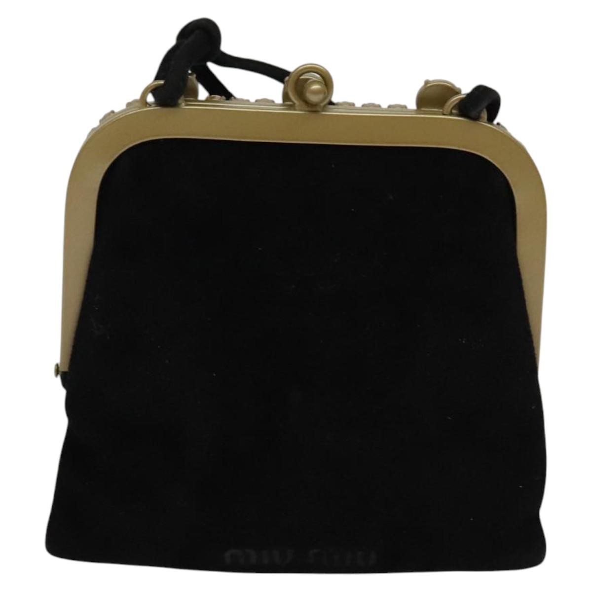 Miu Miu Kisslock Clutch Suede Black Suede Clutche & Pouche Bag (Pre-Owned)