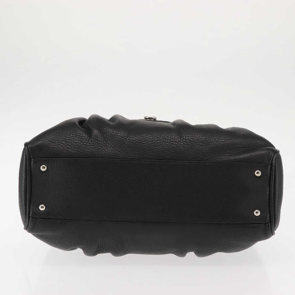 Salvatore Ferragamo Gancini Buckle Shoulder Bag Leather Black Leather Shoulder Bag Bag (Pre-Owned)