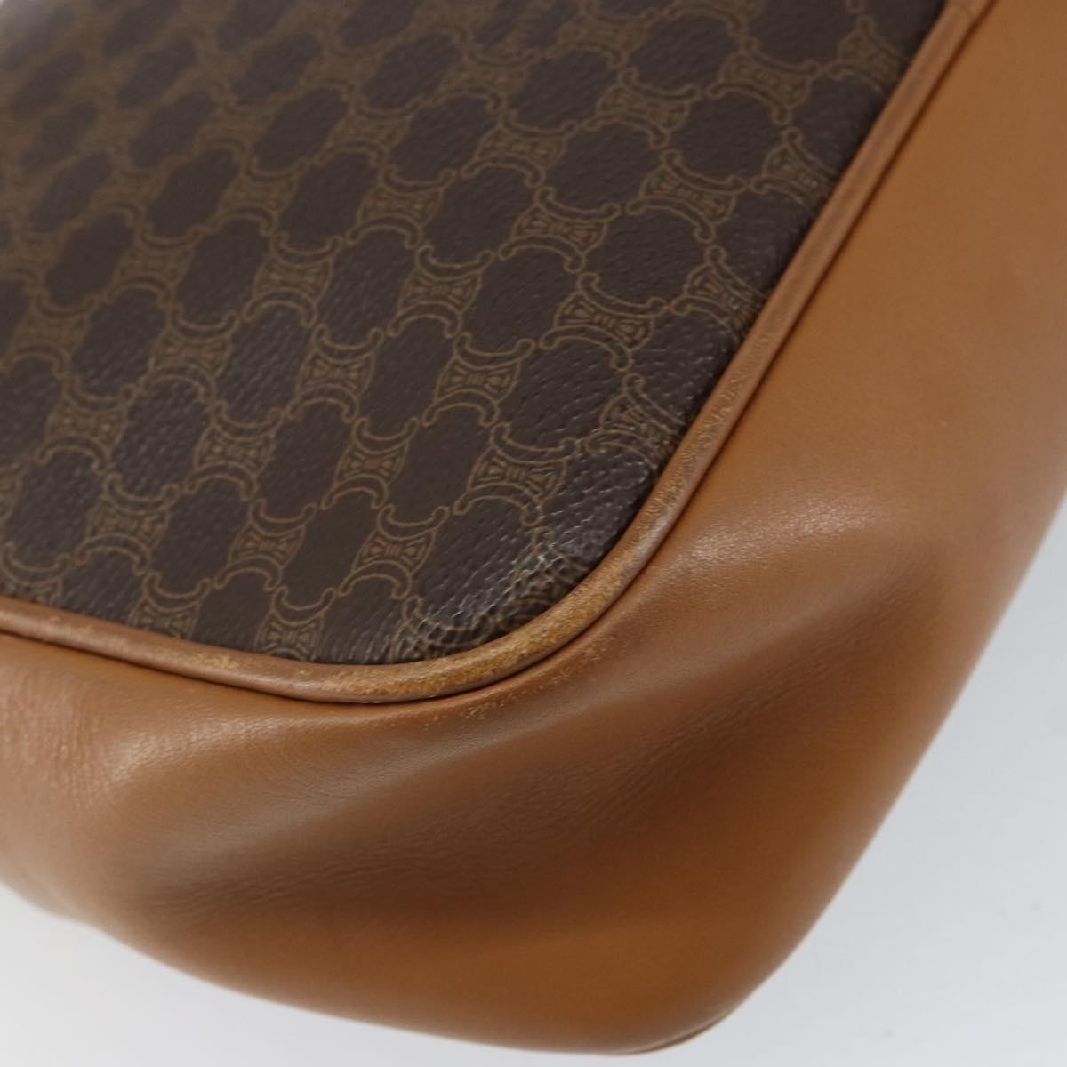 Celine Vintage Macadam Shoulder Bag Canvas And Leather Brown Canvas Shoulder Bag Bag (Pre-Owned)