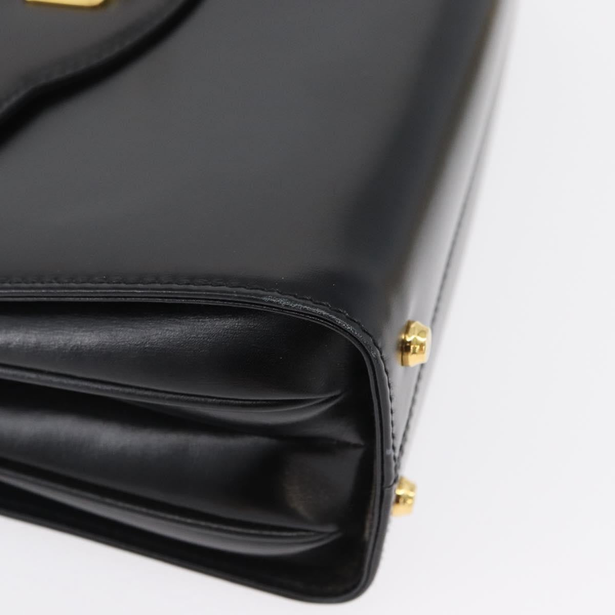 Bally Handbag Leather Black Leather Handbag (Pre-Owned)