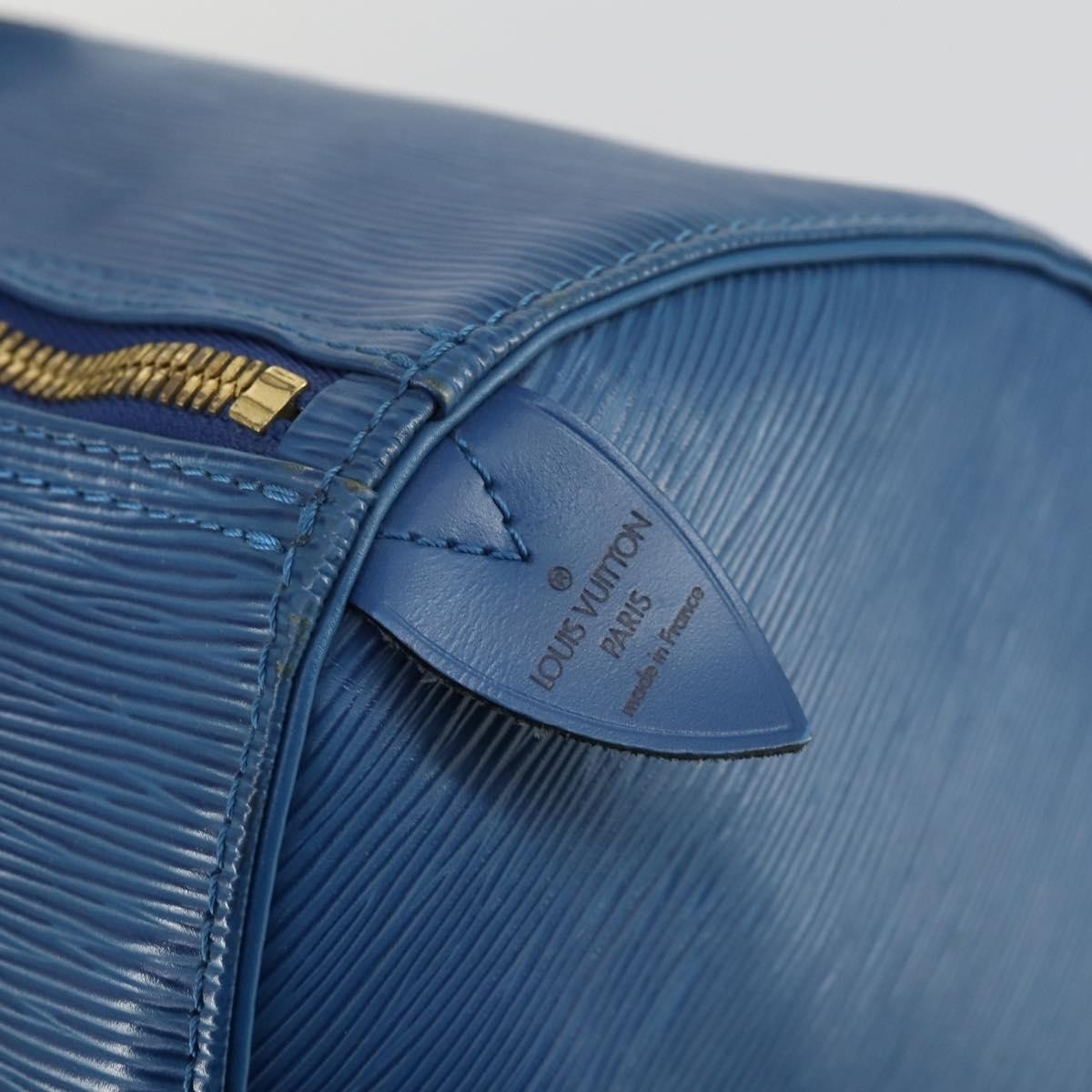 Louis Vuitton Keepall Bag Epi Leather Blue Leather Travel Bag Bag (Pre-Owned)