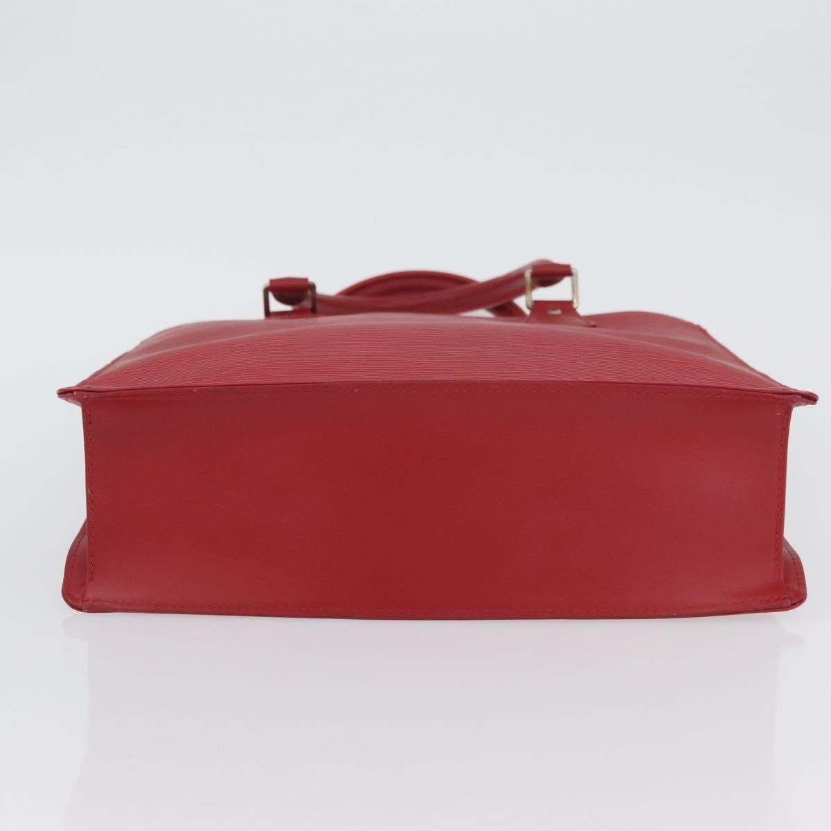 Louis Vuitton Sac Plat Bag Epi Leather Red Leather Tote Bag Bag (Pre-Owned)