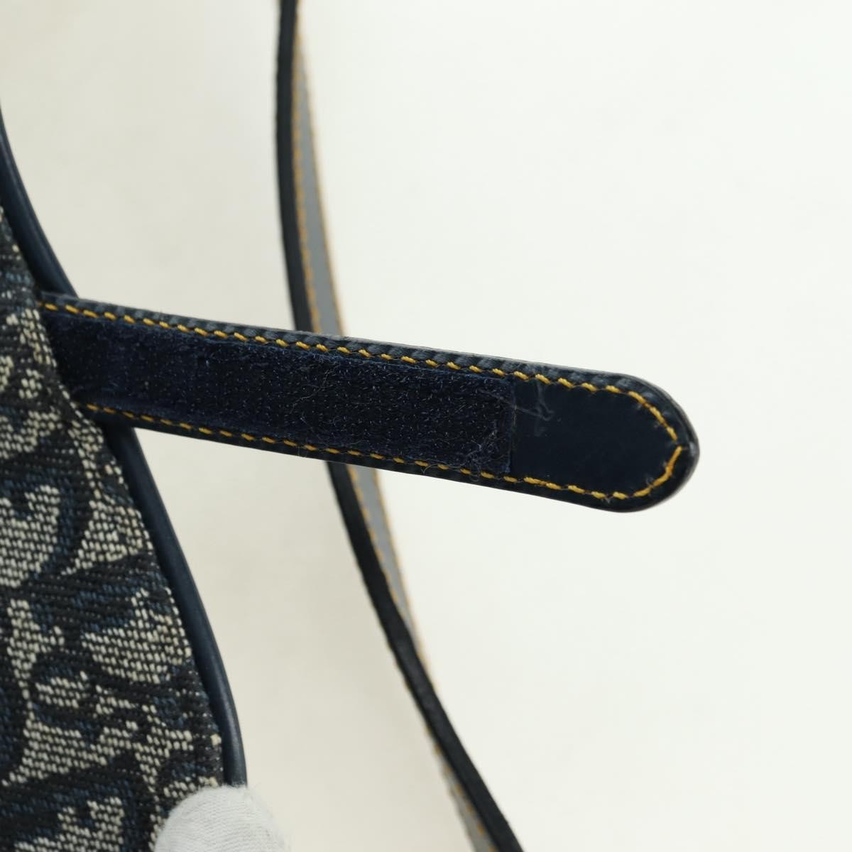 Christian Dior Saddle Handbag Oblique Canvas Navy Canvas Handbag (Pre-Owned)
