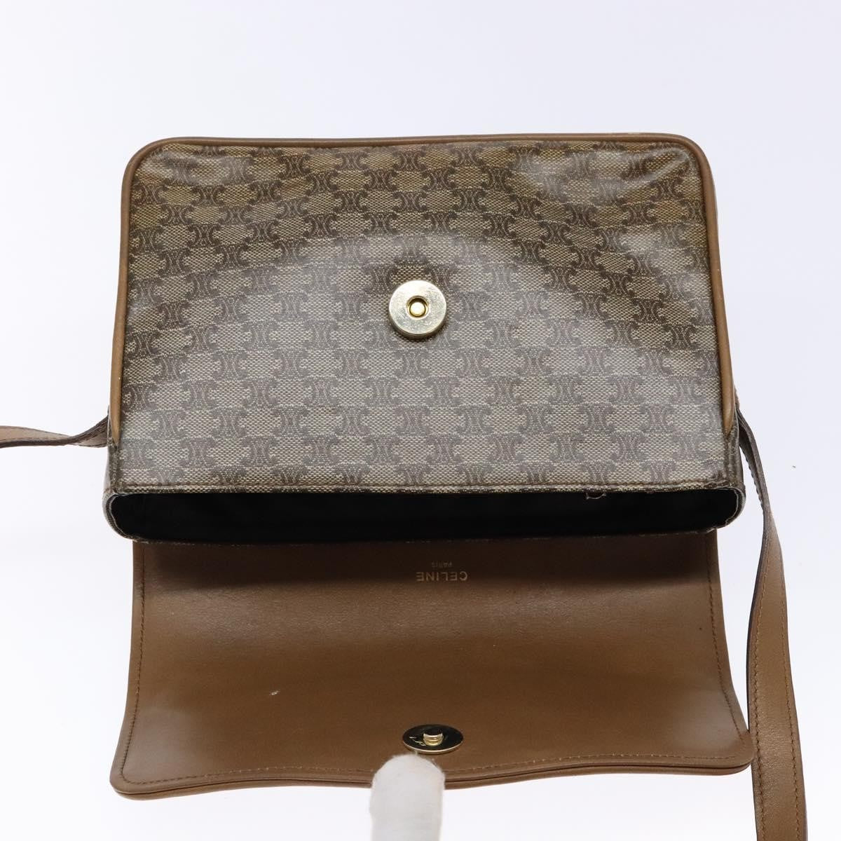 Celine Macadam Shoulder Bag Pvc Leather Beige Pvc Bag (Pre-Owned)