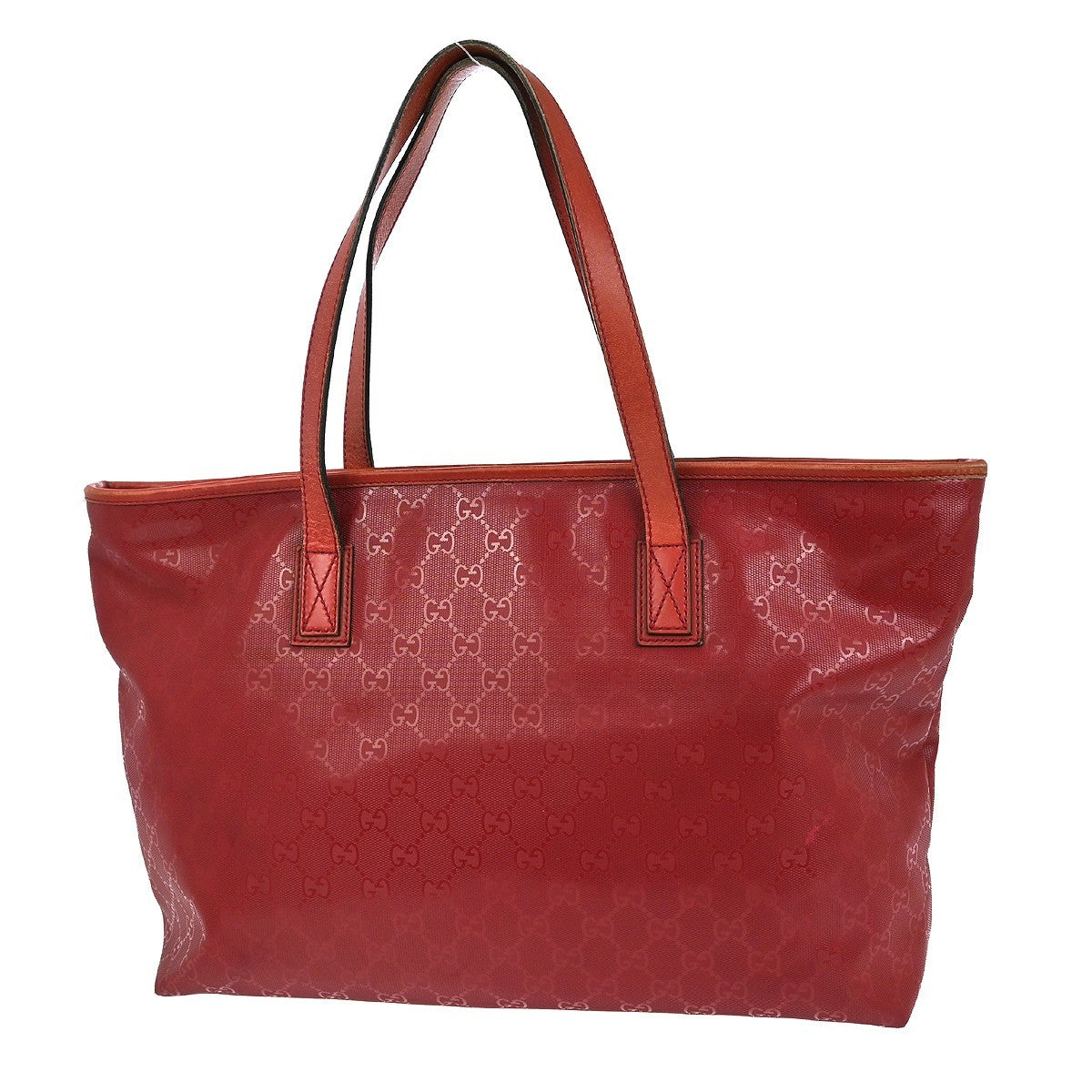 Gucci Plus Tote Gg Imprime Red Leather Tote Bag Bag (Pre-Owned)