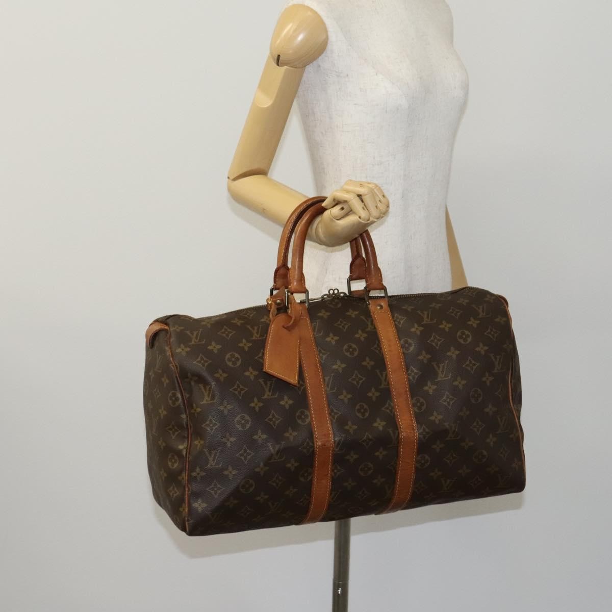 Louis Vuitton Keepall Bag Monogram Canvas Brown Canvas Travel Bag Bag (Pre-Owned)