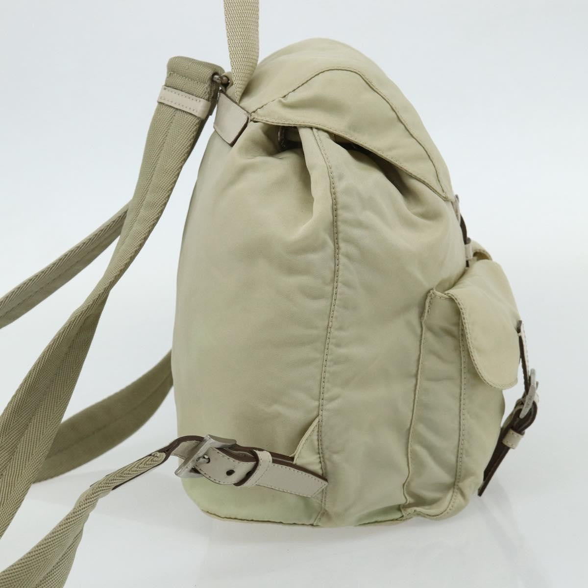 Prada Sac À Dos Re-Nylon Nylon Beige Nylon Backpack Bag (Pre-Owned)