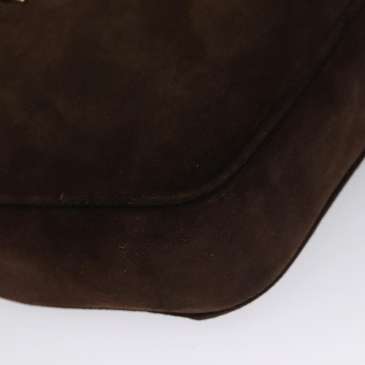 Salvatore Ferragamo Gancini Shoulder Bag Suede Brown Suede Shoulder Bag Bag (Pre-Owned)