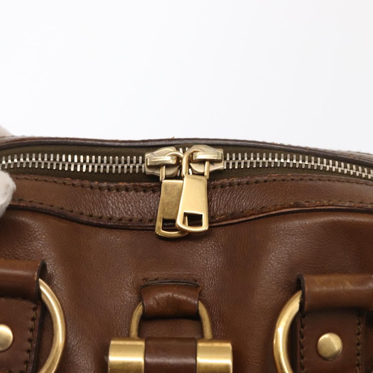 Saint Laurent Muse Dome Bag Leather Brown Leather Handbag (Pre-Owned)