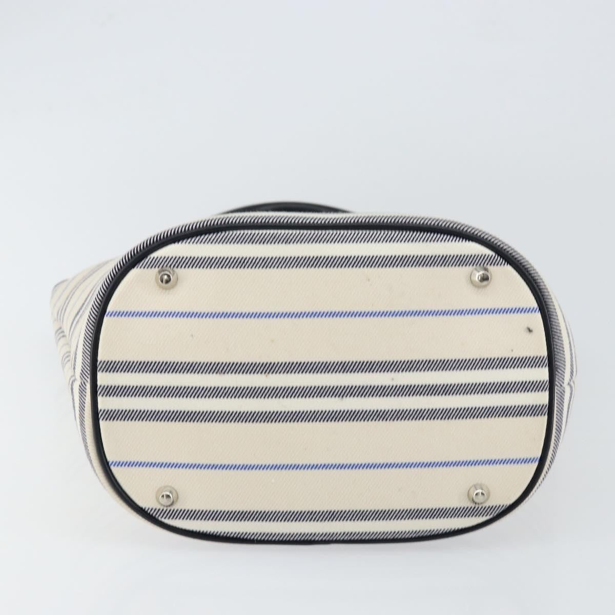 Burberry Blue Label Tote Bag Canvas White Canvas Tote Bag Bag (Pre-Owned)