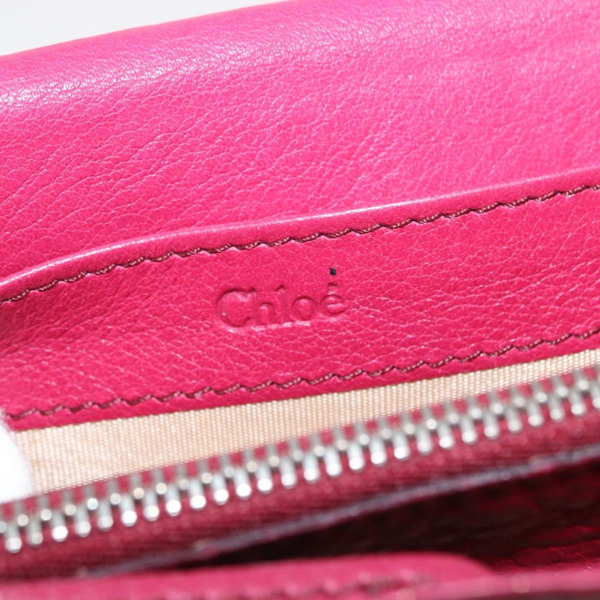 Chloe Paddington Wallet Leather Pink Leather Wallets Accessory (Pre-Owned)