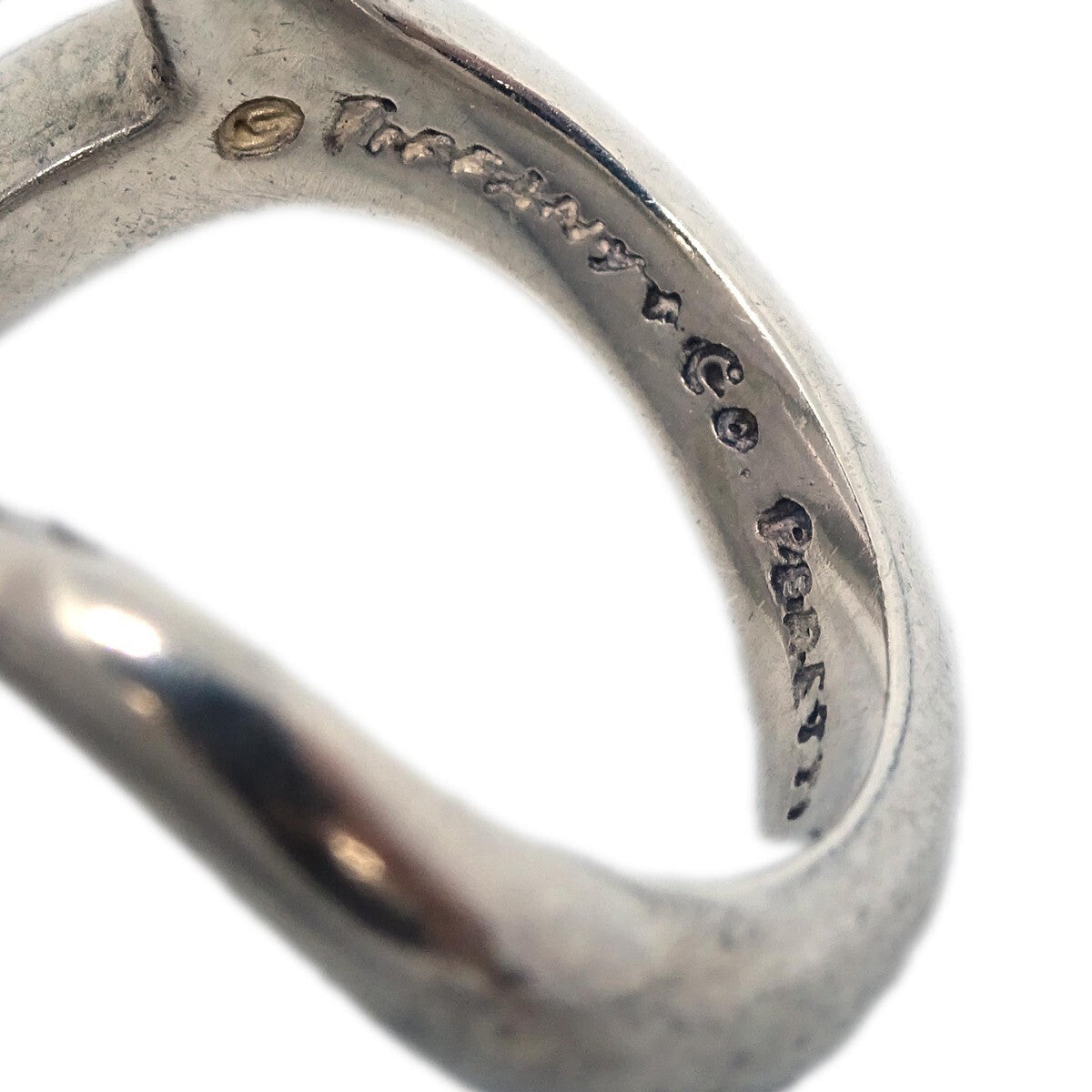 Tiffany & Co. Elsa Peretti Open Heart Ring Silver 925 Silver Sterling_Silver Ring Jewelry (Pre-Owned)