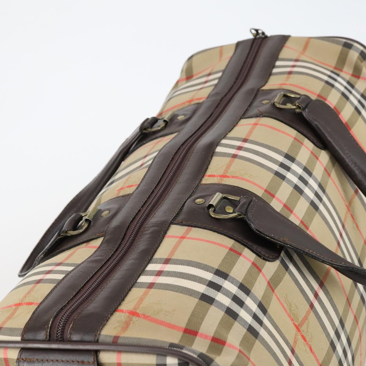 Burberry Vintage Duffle Bag Haymarket Canvas Beige Canvas Travel Bag Bag (Pre-Owned)